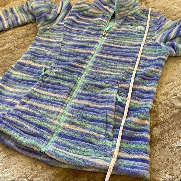 The North Face Osolita Zip Up Fleece Jacket Sweater Grapemist Blue Wavy Stripe:L - Picture 9 of 13